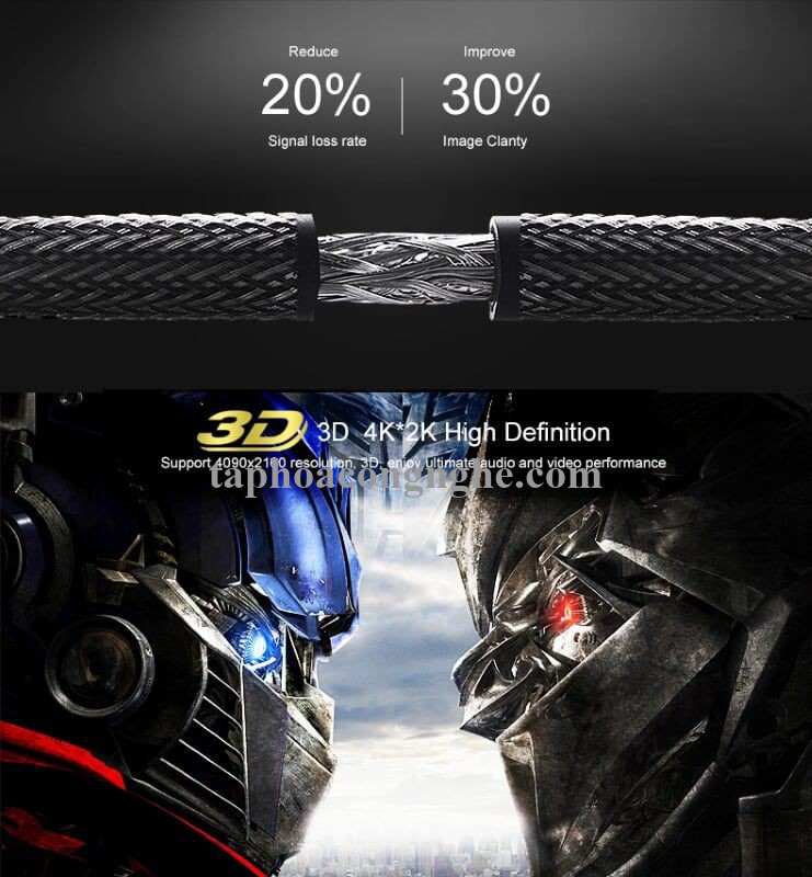 Ugreen 10256 10M màu Đen Cáp tín hiệu HDMI vỏ bọc lưới cao cấp cáp dẹt HD102 30010256